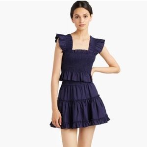 Hill House Paz Linen Top - Navy